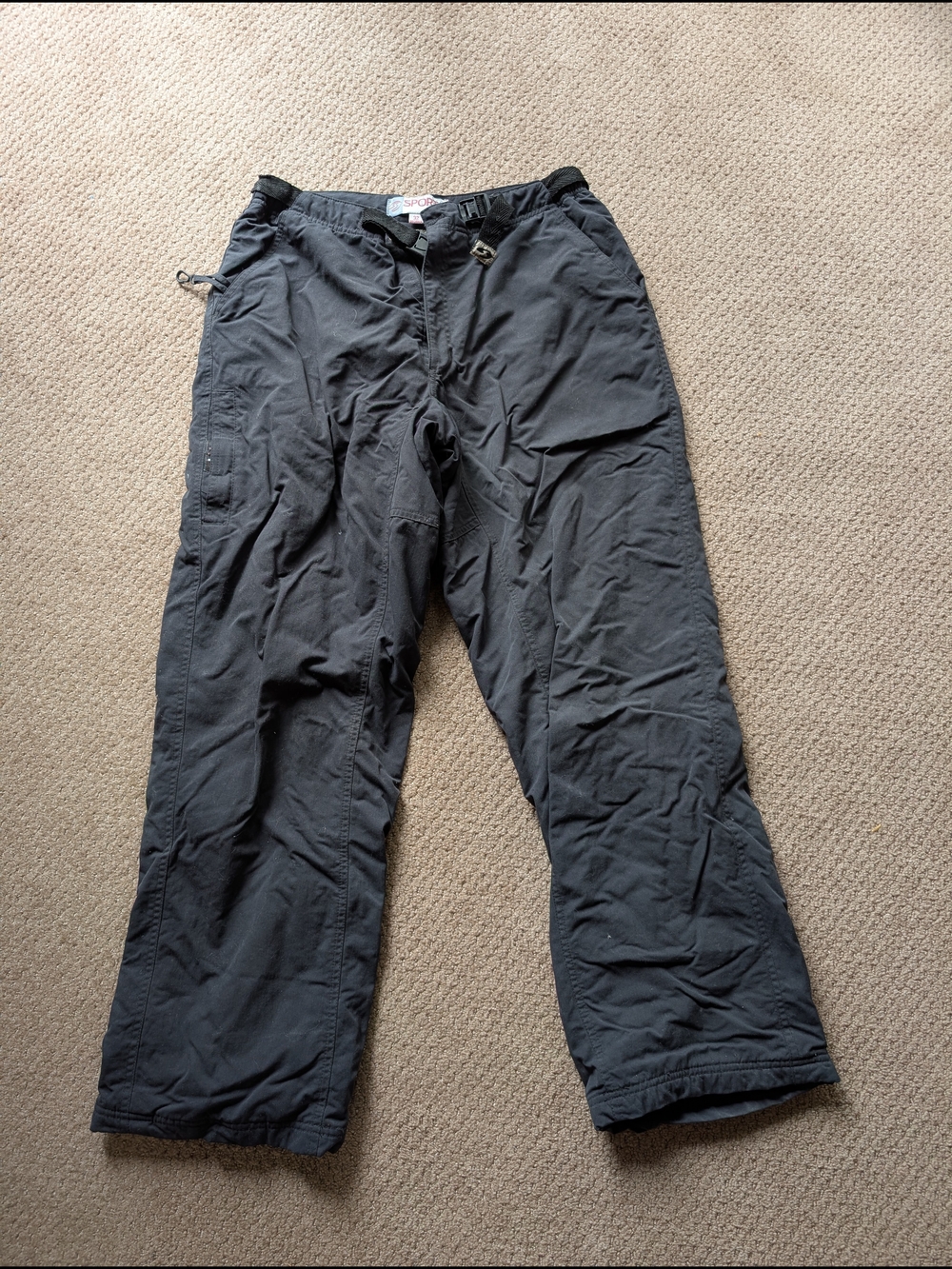 Men's Black Winter Outdoor Snow Pants - 32x32